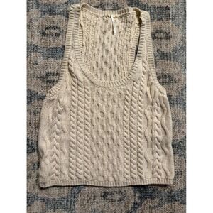 Free People High Tide Cable Knit Sweater Tank Top Small Excellent Condition